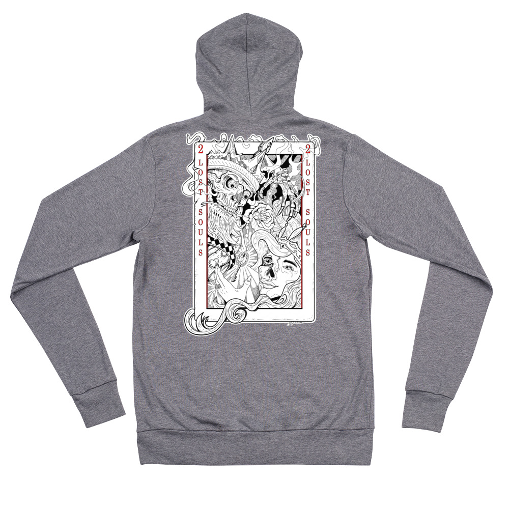 Wild Card White zip hoodie - Two Lost Souls, The Artist Jesse Palmer ...